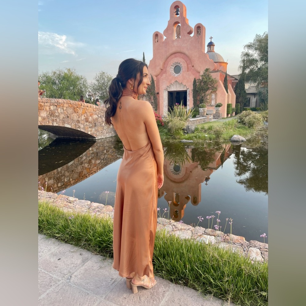 Show Me Your MuMu Backless Dress in Tan